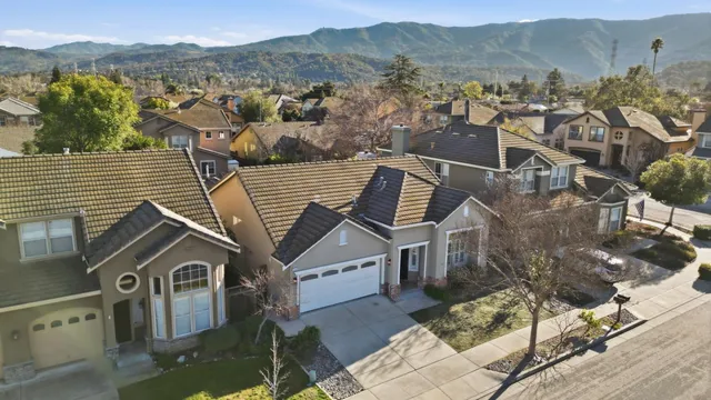 a view of a house with a mountain