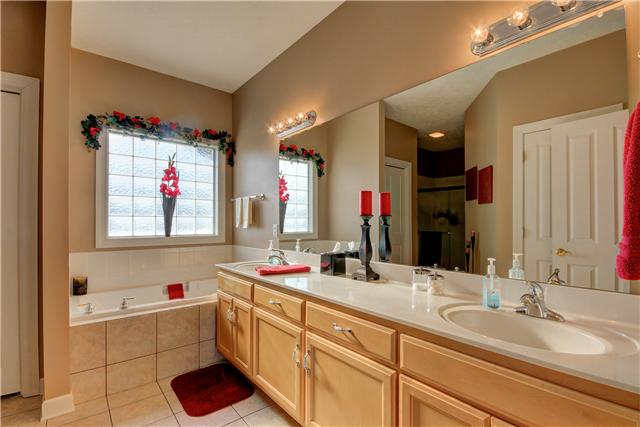 3580 Rabbit Run Trail Adams, TN 37010 - Photo 12 of 20 Spacious master bath with tile floor. Large vanity cabinet with 2 sinks. Whirlpool tub.