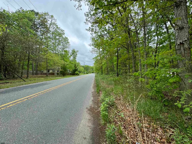 a view of a road with a yard