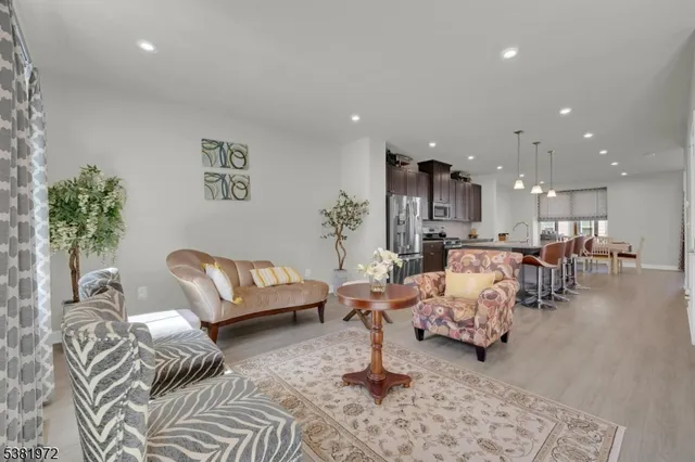 a living room with furniture and a couch