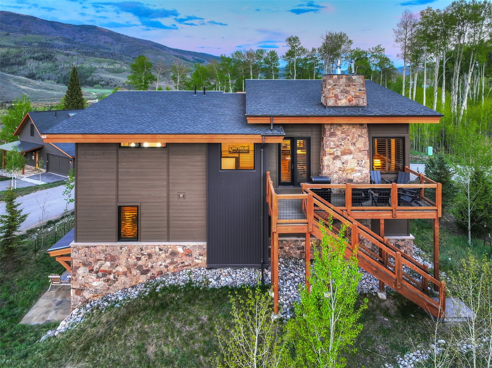 21 Moss Way Silverthorne, CO 80498 - Photo 3 of 50 aerial view of a house with swimming pool and a yard