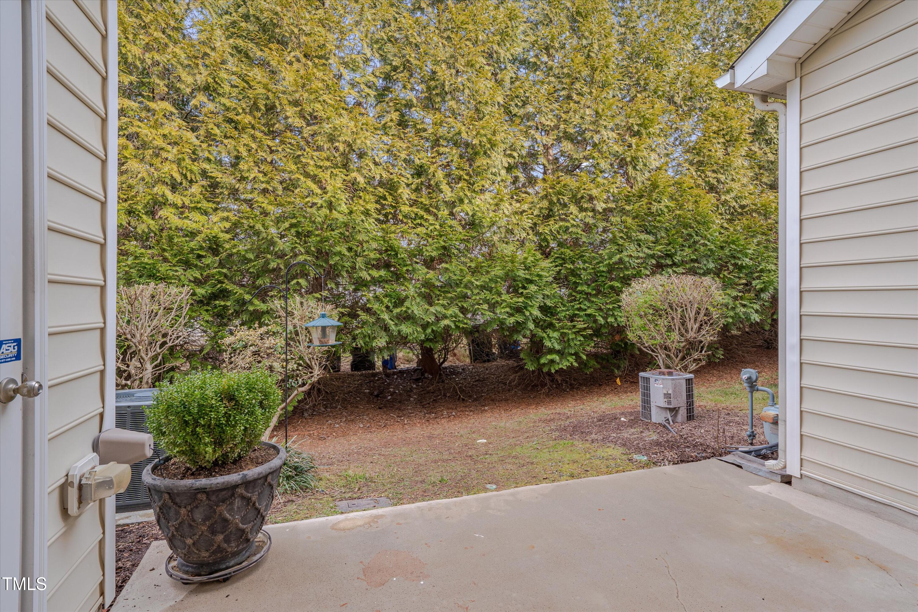 7860 Silverthread Lane Raleigh, NC 27617 - Photo 20 of 24 Rear Patio with mature privacy tree line.