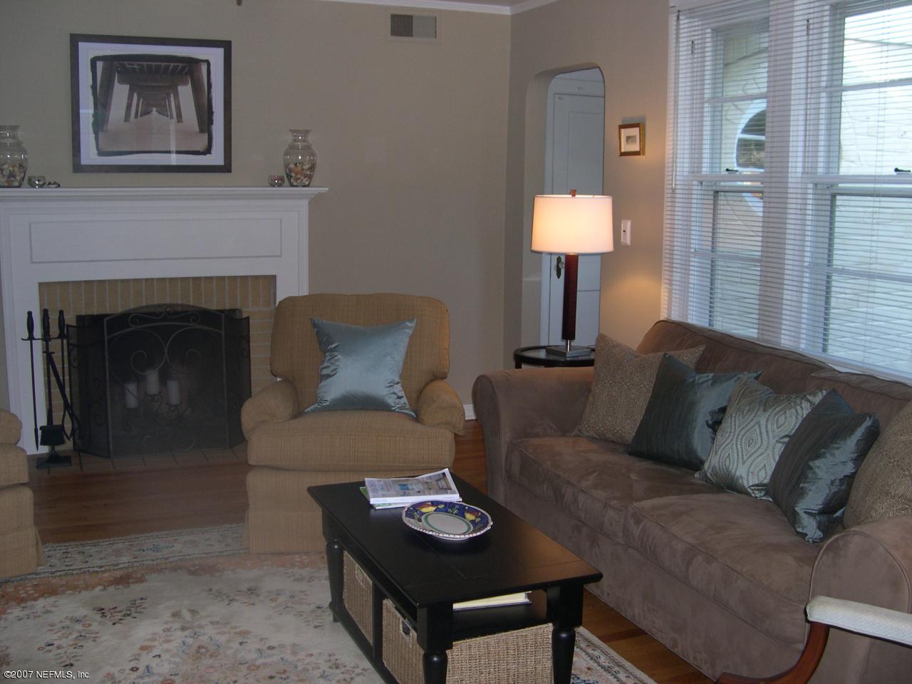 4145 London Road Jacksonville, FL 32207 - Photo 3 of 12 a living room with furniture and a fireplace