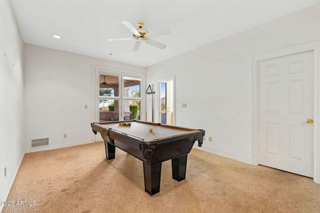 a room with table and window