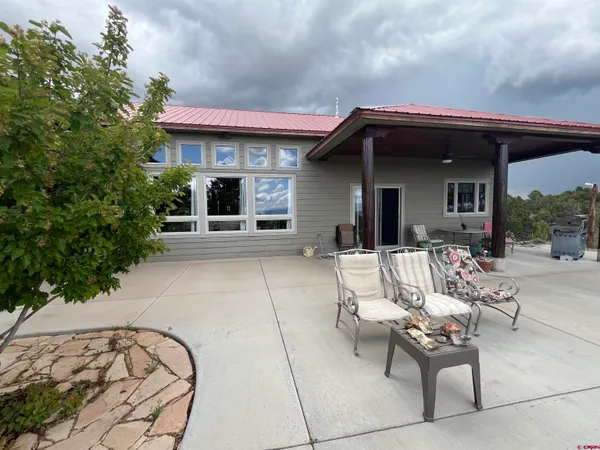 a view of a house with a patio