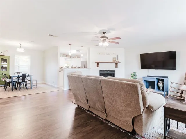 a living room with furniture