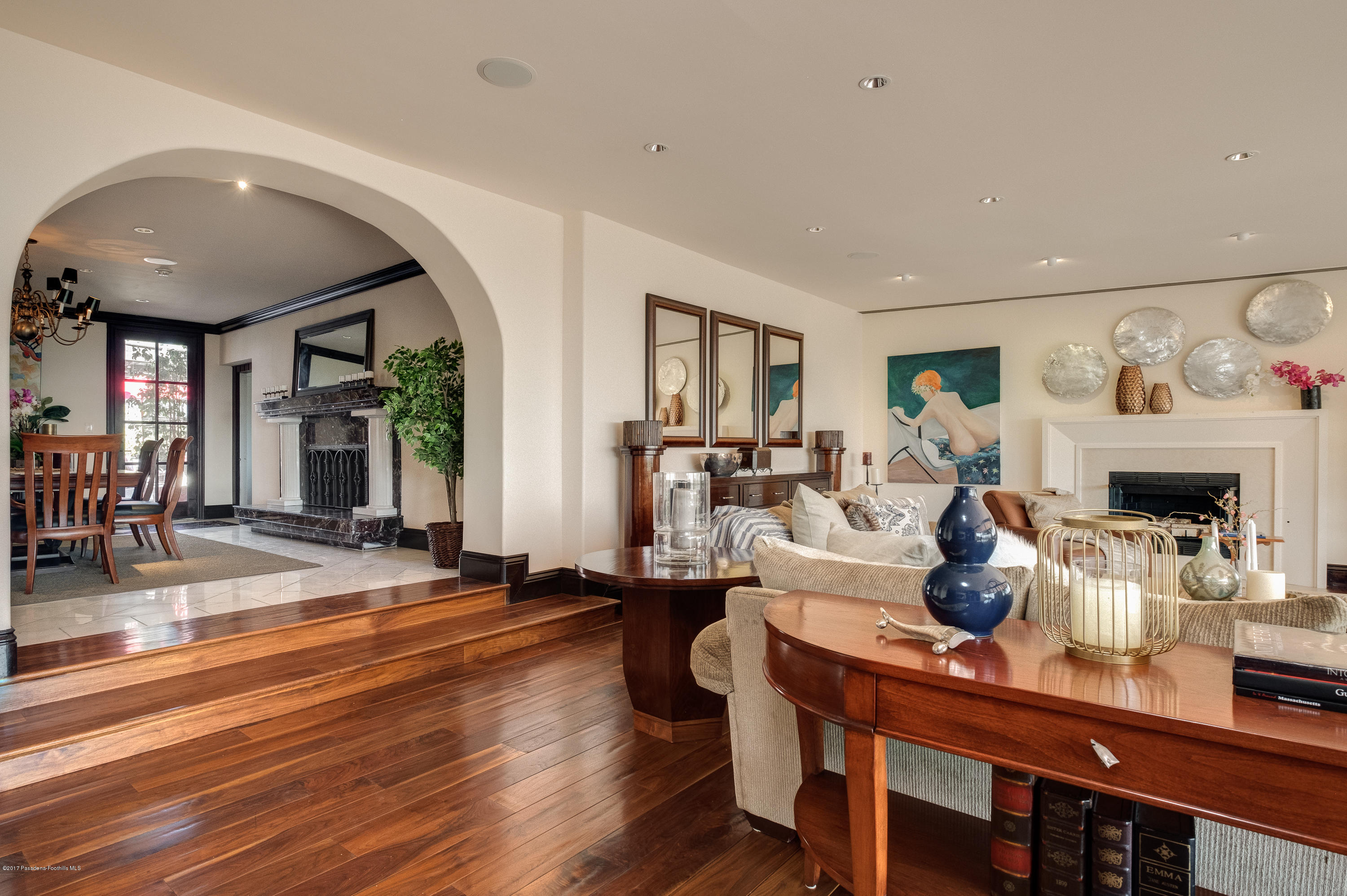 320 Patrician Way Pasadena, CA 91105 - Photo 8 of 69 a living room with furniture and a fireplace