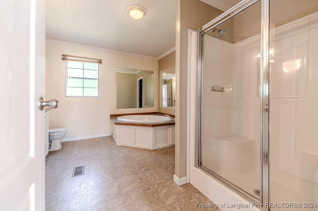 130 Box Elder Terrace Cameron, NC 28326 - Photo 23 of 43 a bathroom with a shower toilet sink and mirror