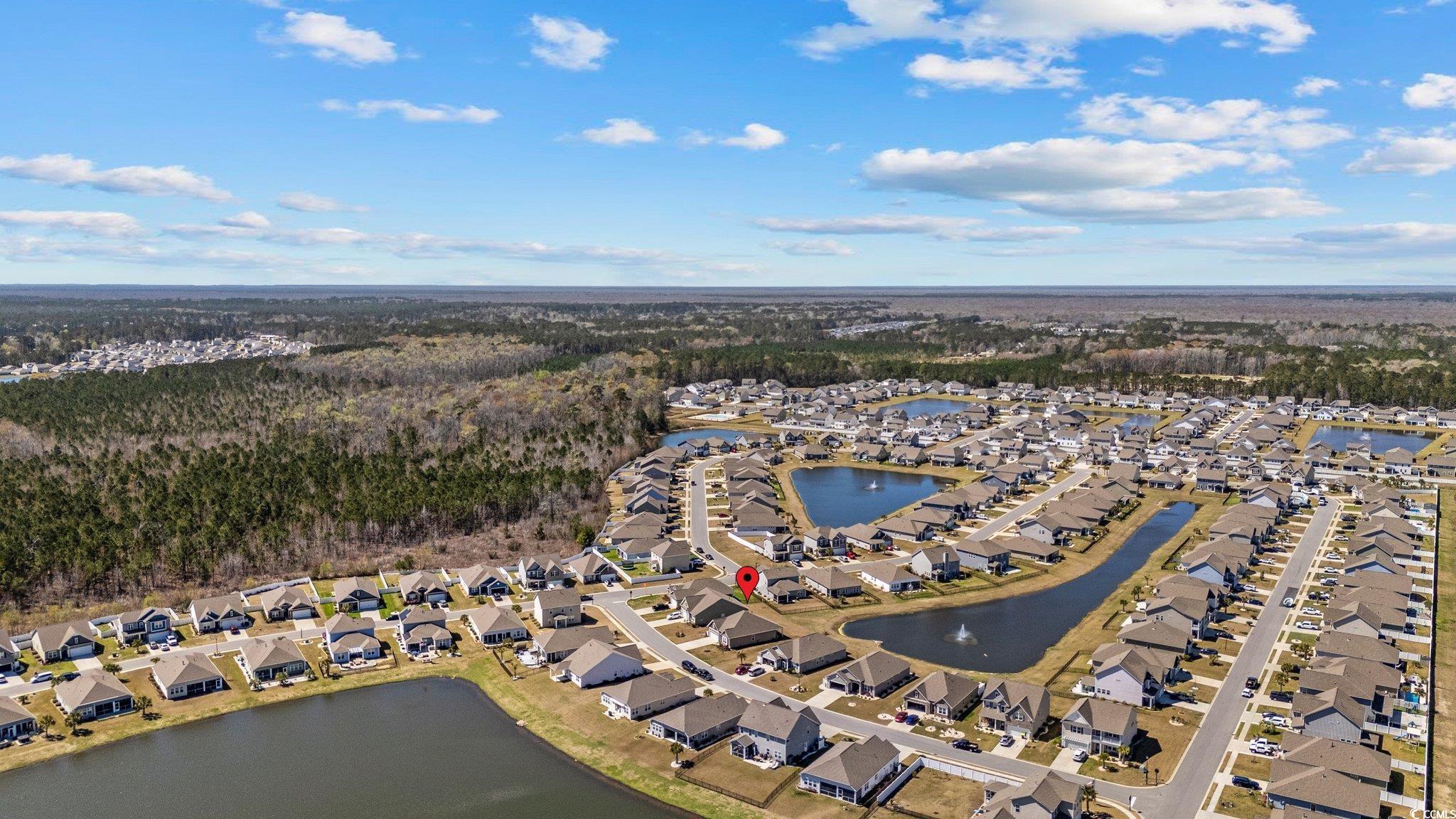 6009 Ranch View Drive Myrtle Beach, SC 29588 - Photo 31 of 40 Drone / aerial view featuring a residential view and a water view