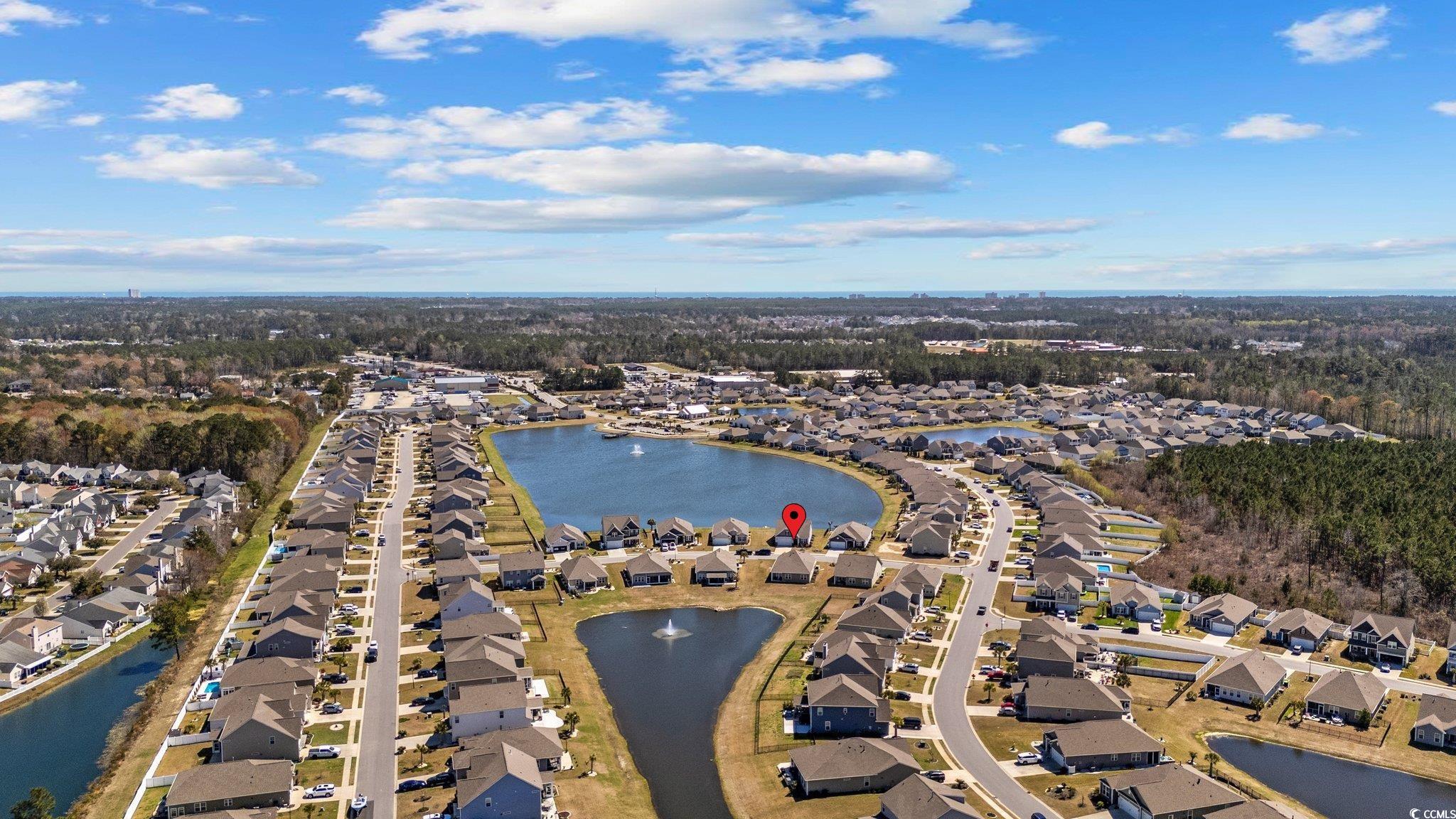 6009 Ranch View Drive Myrtle Beach, SC 29588 - Photo 32 of 40 Birds eye view of property featuring a water view and a residential view