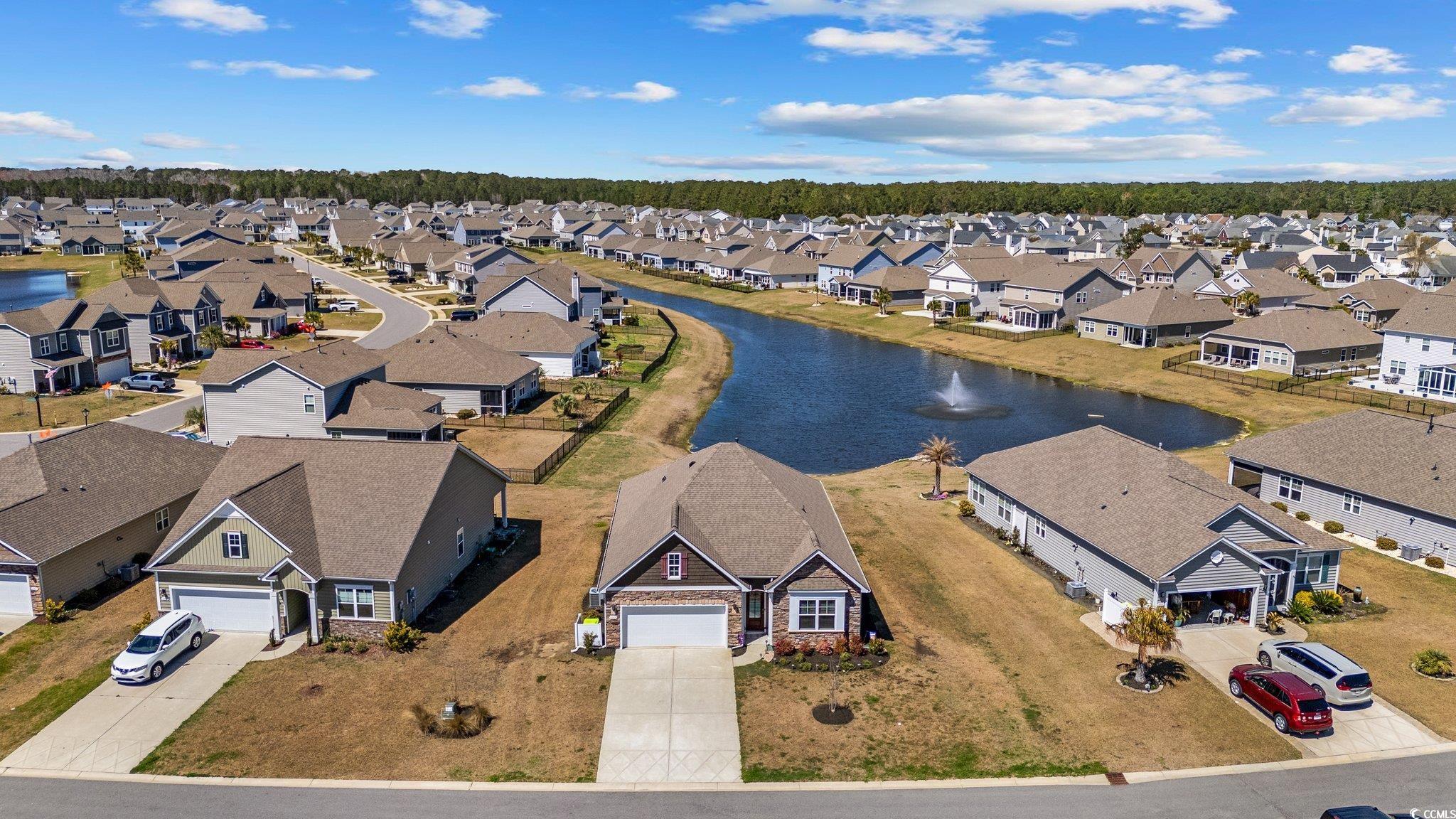 6009 Ranch View Drive Myrtle Beach, SC 29588 - Photo 35 of 40 Birds eye view of property featuring a residential view and a water view