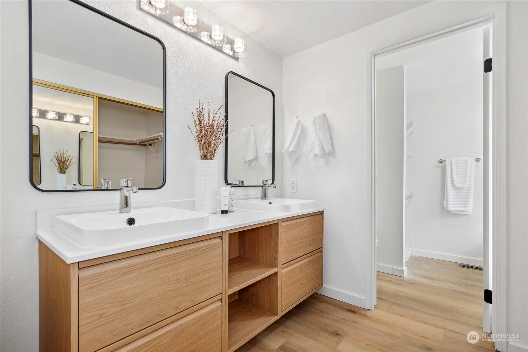 24113 10th Place West Bothell, WA 98021 - Photo 25 of 35 a bathroom with 2 sink and a mirror