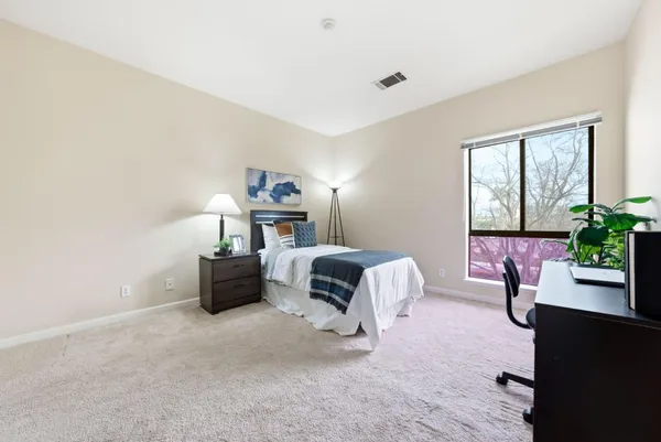 a view of small space with racks on the wall