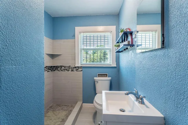 a bathroom with a sink and a toilet