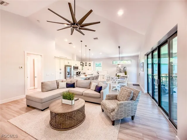 a view of a swimming pool with an outdoor space