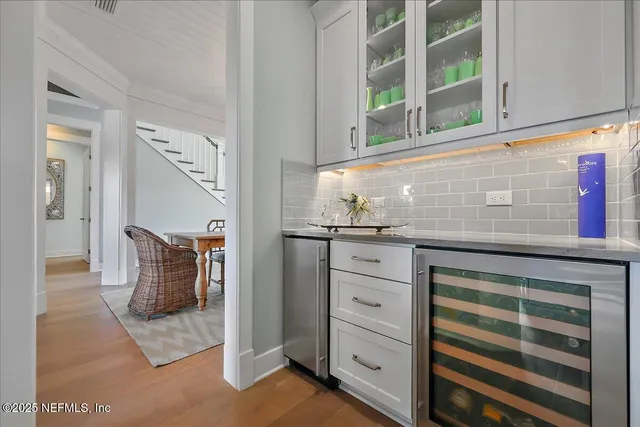 view of living room with cabinets