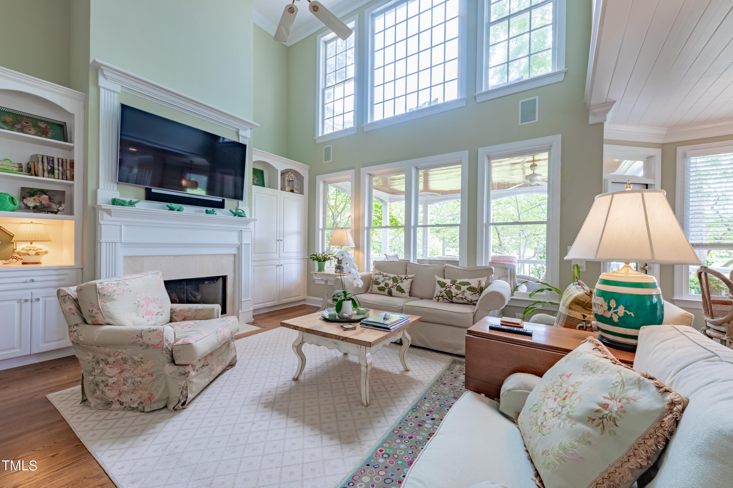 103 Declair Court Cary, NC 27513 - Photo 8 of 47 a living room with furniture fireplace and flat screen tv