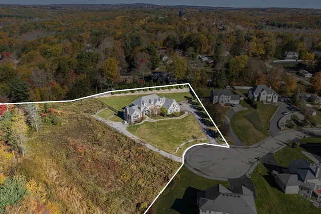 a view of a swimming pool with lawn chairs and couch