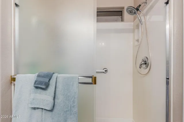 a bathroom with a shower