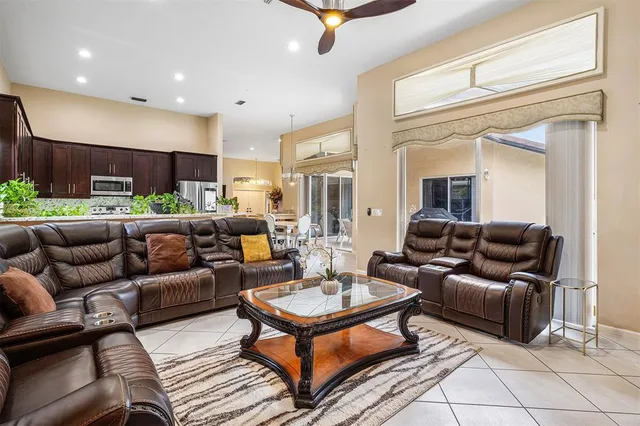 a living room with furniture