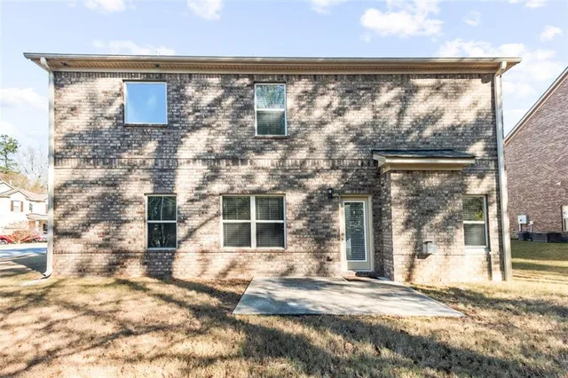 a view of a building along the street