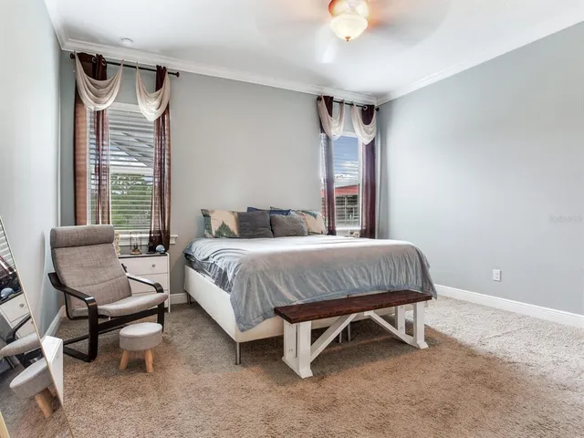 a bathroom with a vanity and a mirror