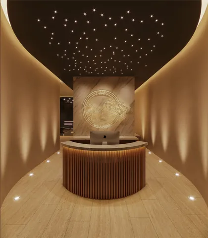 a view of barbeque area with wooden floor