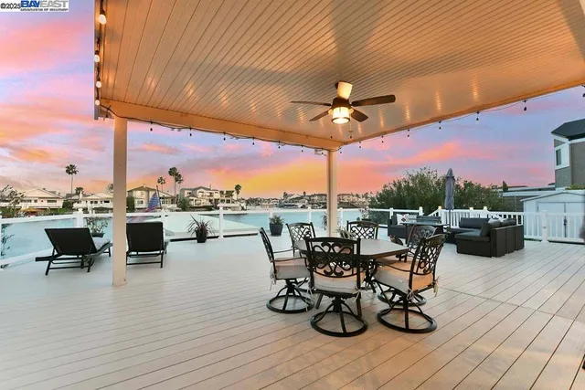 an outdoor space with furniture