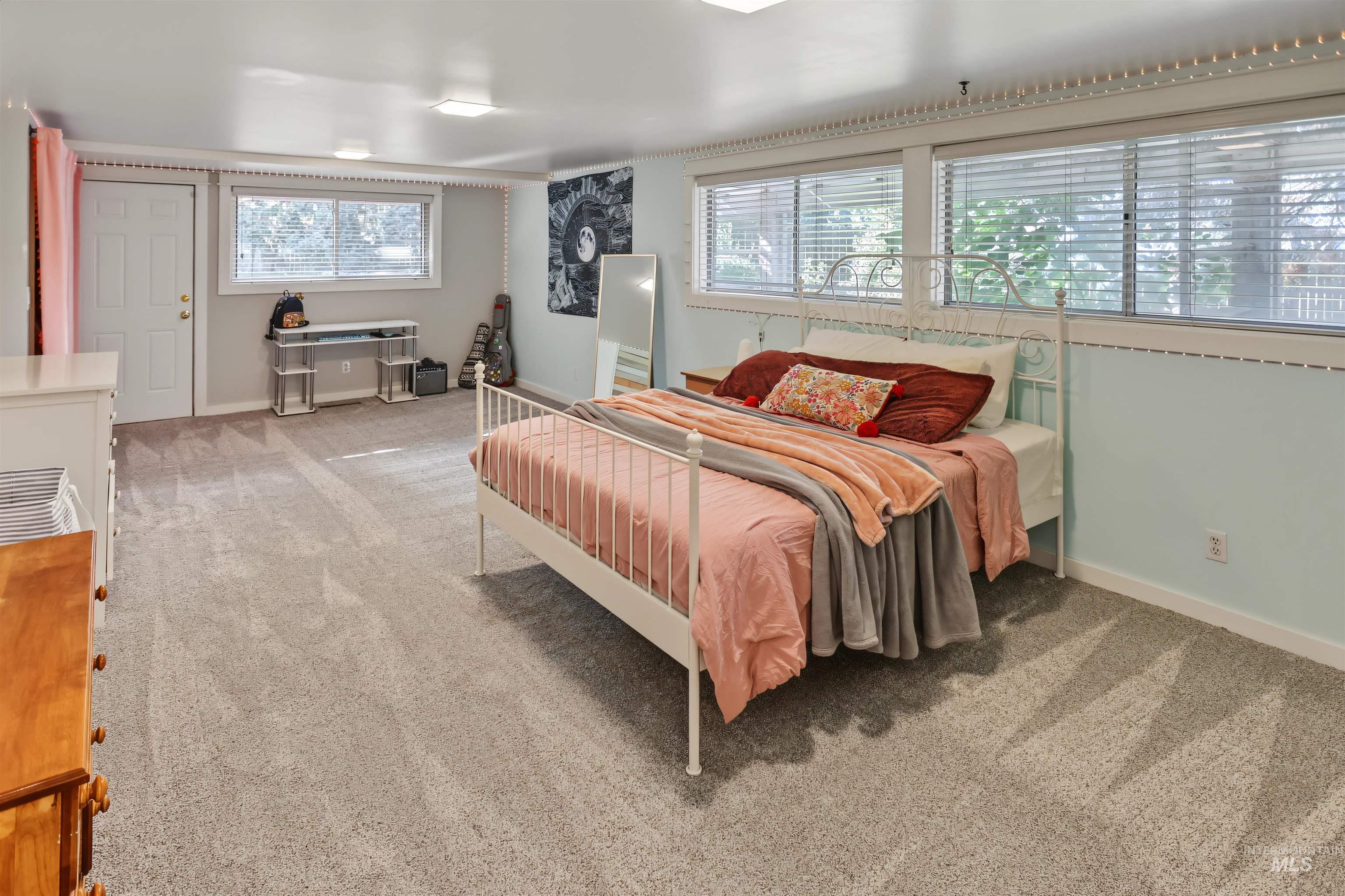 508 East Elm Avenue Parma, ID 83660 - Photo 26 of 50 Spacious room featuring light gray carpeting, multiple windows with blinds, a white paneled door, and overhead lighting