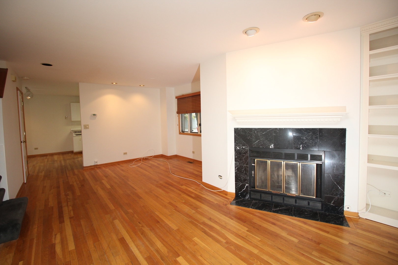 Undisclosed Address Chicago, IL 60657 - Photo 18 of 23 a view of empty room with wooden floor and fireplace