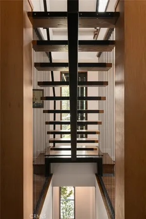 a view of a room with a window