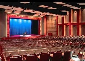 a view of a swimming pool with palm trees