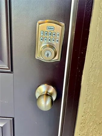 a view of a door and chair