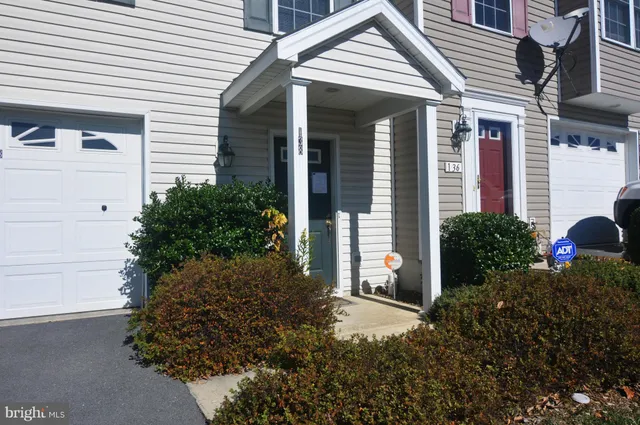 a view of a house with potted plants