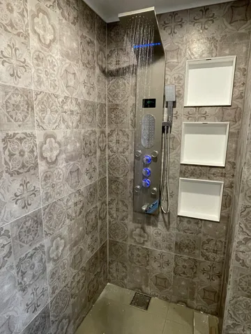a bathroom with a shower