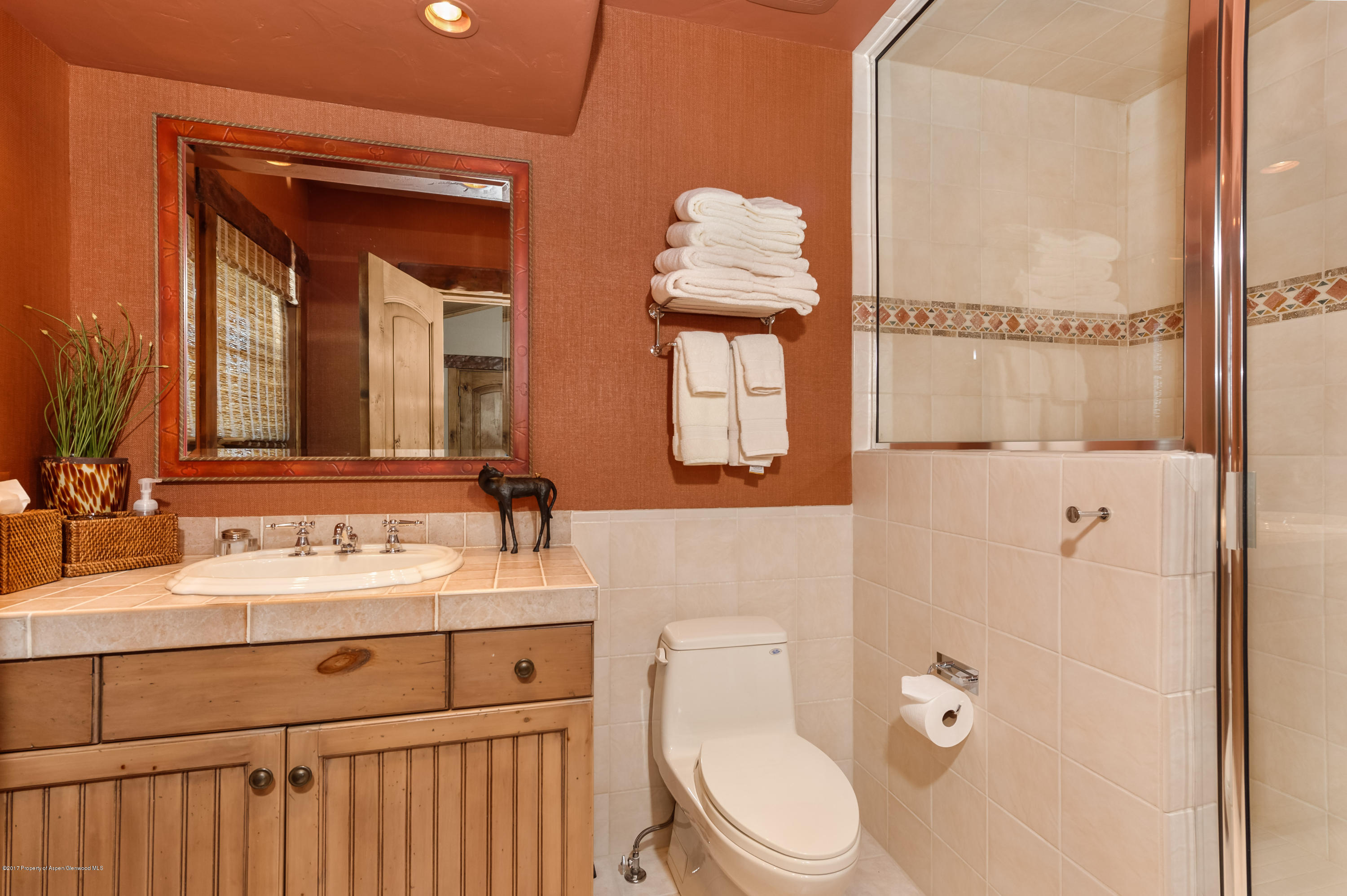 227 Sage Rim Circle Basalt, CO 81621 - Photo 30 of 42 a bathroom with a toilet sink vanity and mirror