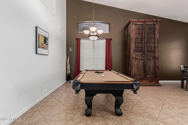 a room with pool table