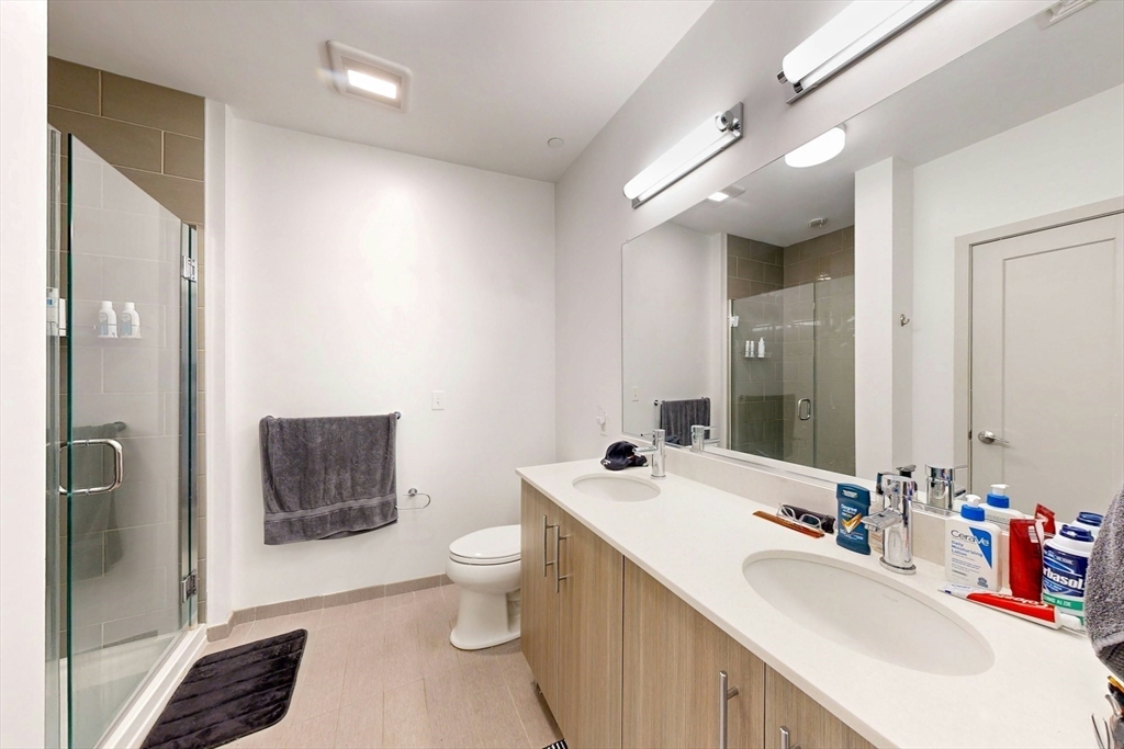 180 Telford Street, Unit 321 Boston, MA 02135 - Photo 9 of 16 a bathroom with a sink a toilet and shower