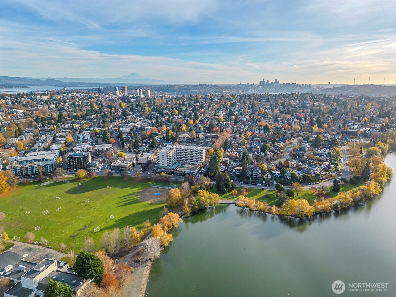 6543 Chapin Place North Seattle, WA 98103 - Photo 32 of 40 an aerial view of residential houses with outdoor space