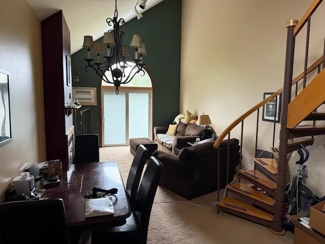 a living room with furniture