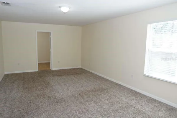 an empty room with a window