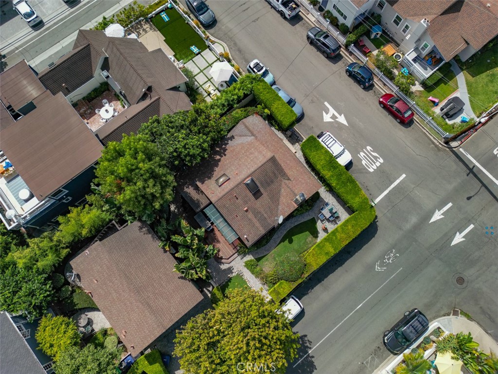 287 Myrtle Street Laguna Beach, CA 92651 - Photo 47 of 50 an aerial view of a house with a garden and swimming pool