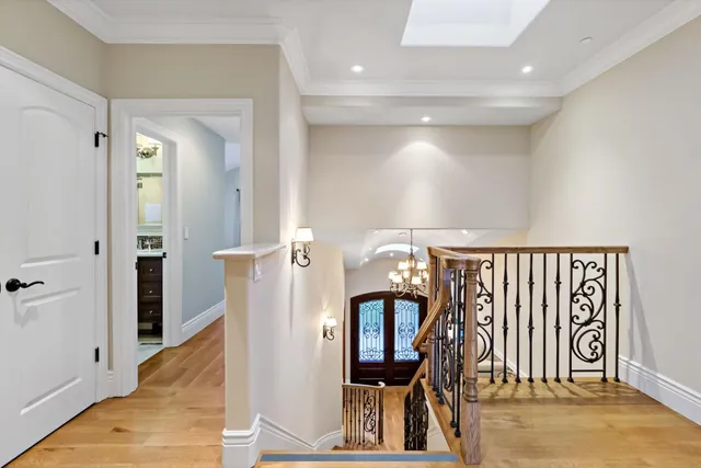 a view of entryway with wooden floor