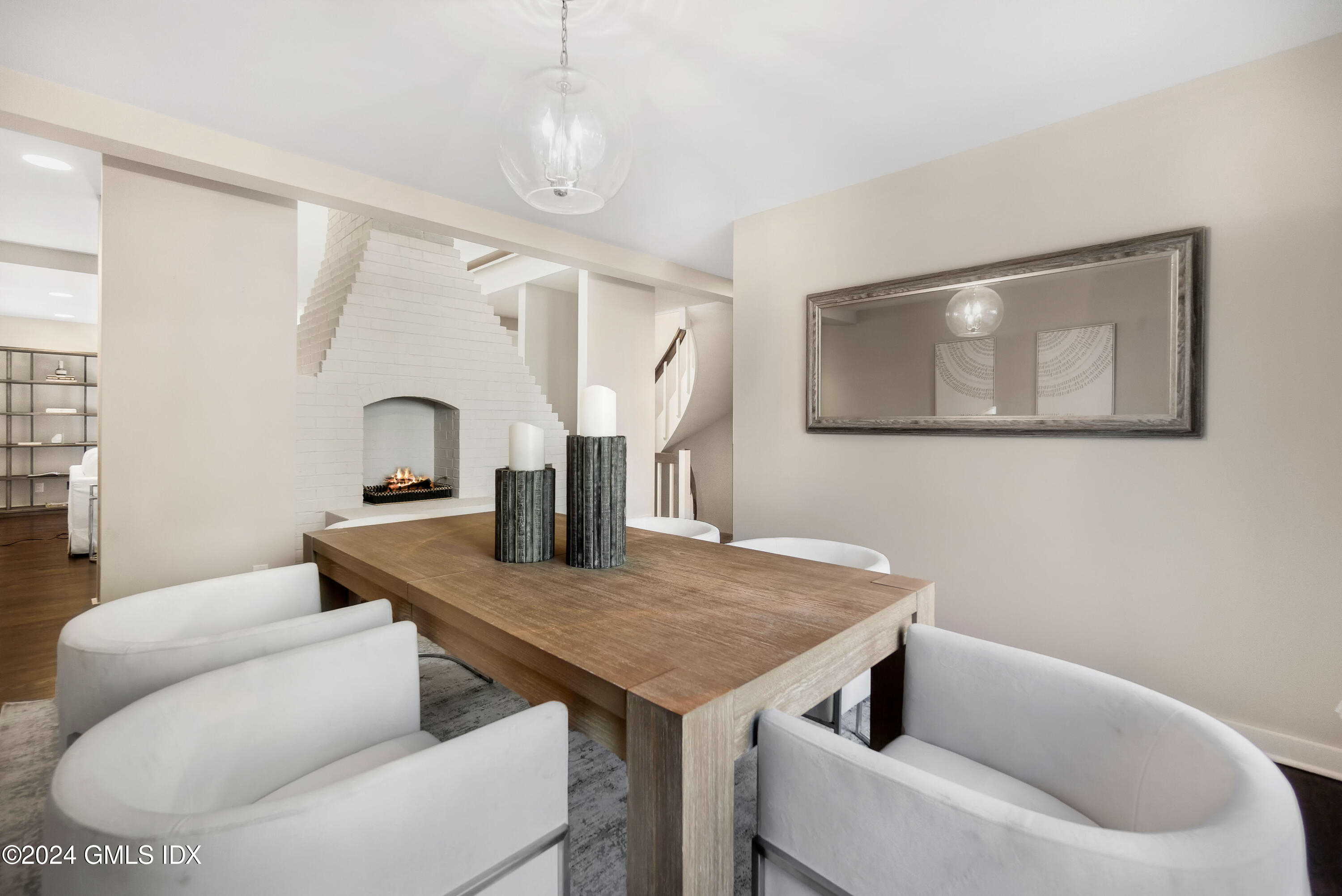 101 Lewis Street, Unit I Greenwich, CT 06830 - Photo 6 of 17 Dining Room to Fireplace