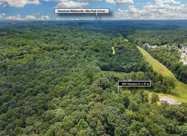 a view of a street with a bench under an umbrella