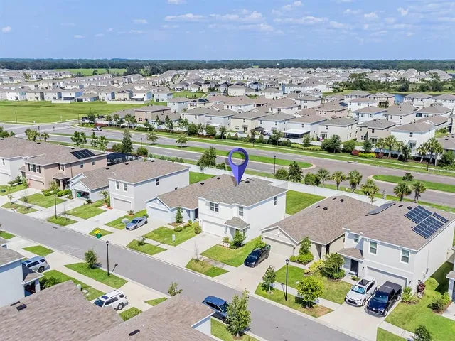 an aerial view of tennis court