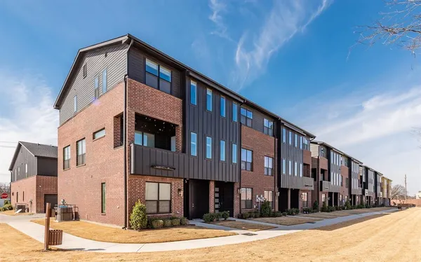 a front view of a building with street