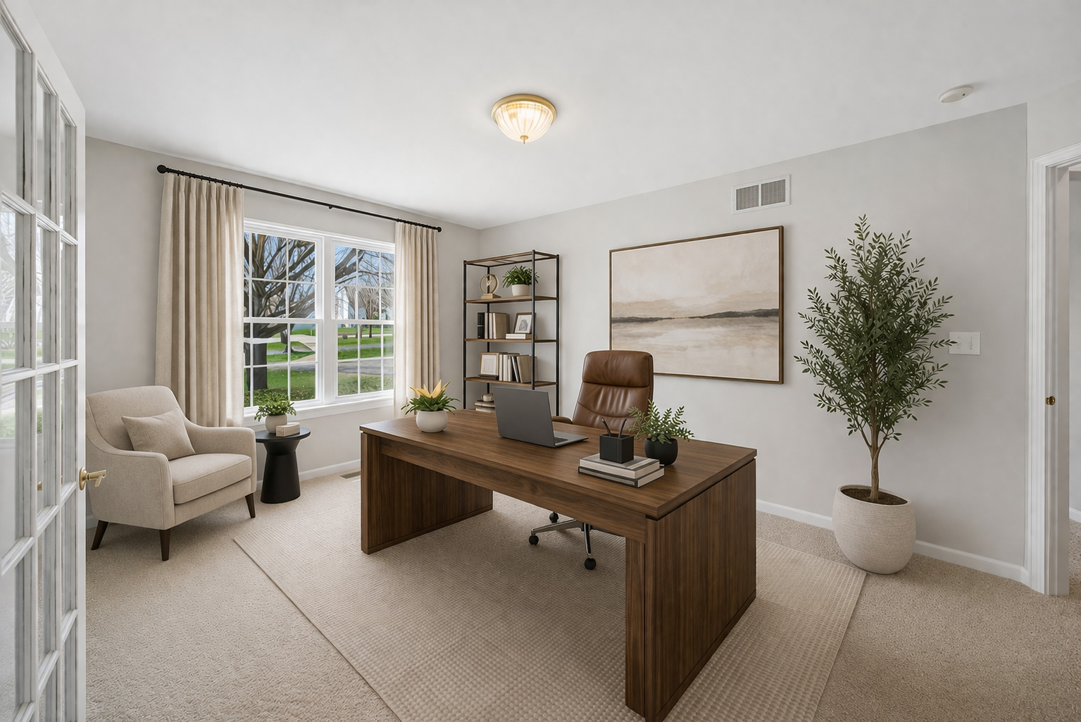 233 Spring Court North Aurora, IL 60542 - Photo 2 of 18 a view of a workspace with a window and potted plant in living room