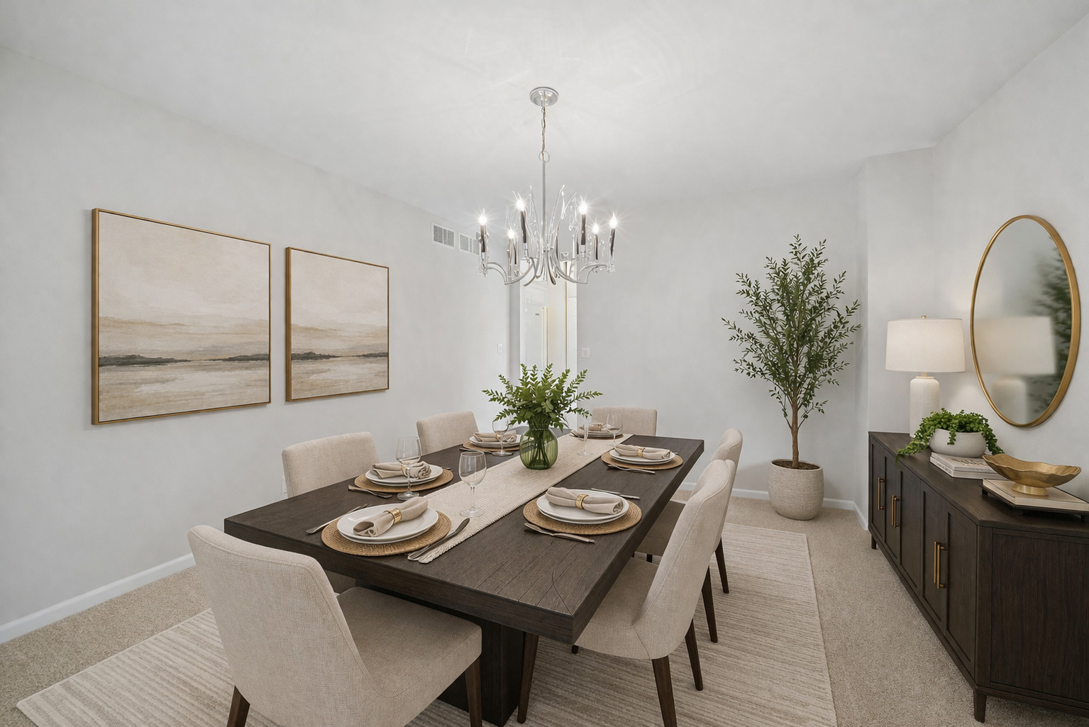 233 Spring Court North Aurora, IL 60542 - Photo 3 of 18 a view of a dining room with furniture and a chandelier