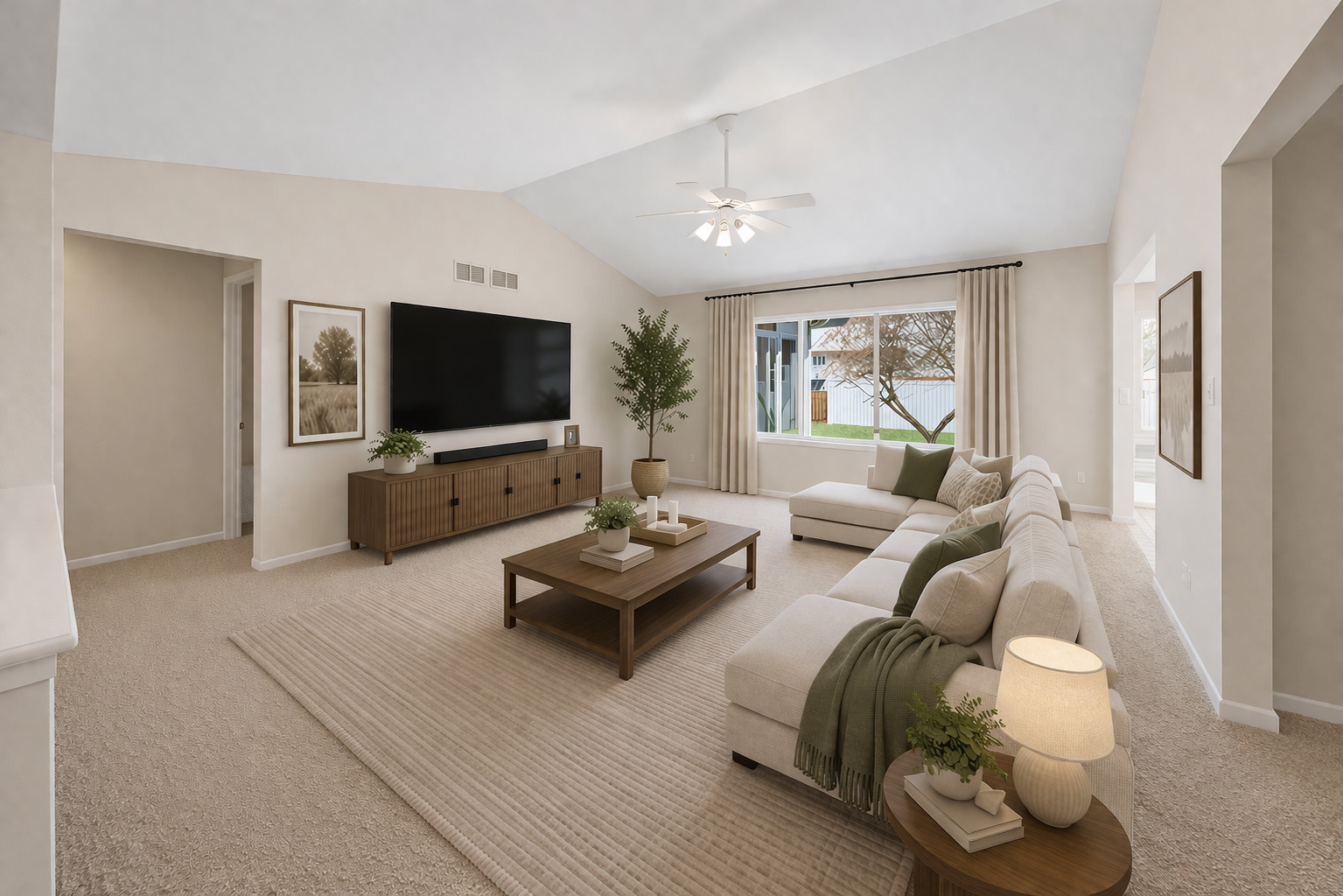 233 Spring Court North Aurora, IL 60542 - Photo 4 of 18 a living room with furniture and a flat screen tv